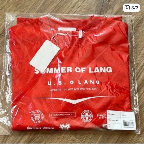 NWT Helmut Lang Graphic Printed French cotton-terry sweatshirt XS - Picture 3 of 3